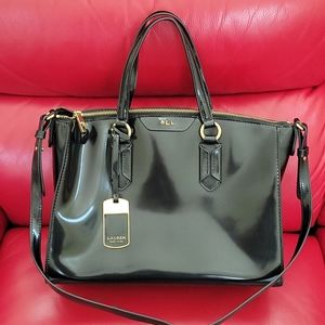 Ralph Lauren Patent Leather Satchel Shoulder Bag